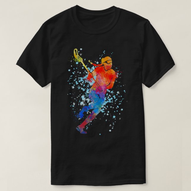 Camiseta Lacrosse Chica Watercolor Deportes Lacrosse Regalo (Diseño del anverso)