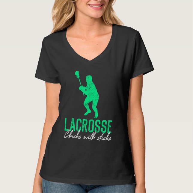 Camiseta Lacrosse Chicks With Sticks Lacrosse Women (Anverso)