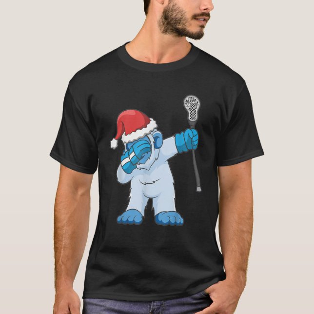Camiseta Lacrosse Dabbing Yeti Bigfoot Sasquatch LAX Christ (Anverso)