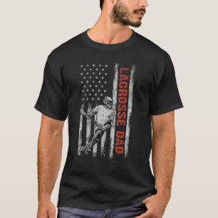 Camiseta Lacrosse Dad American Flag Día del Padre 4 de Juli
