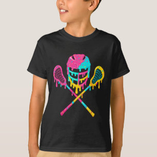 Camiseta Lacrosse Drip Lax Helmet Hielo Crema Sticks