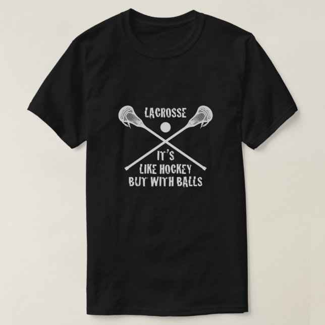 Camiseta Lacrosse Es Como Hockey Pero Con Bolas Fundadas (Diseño del anverso)