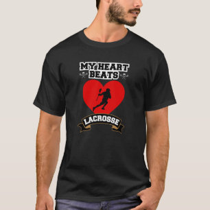 Camiseta Lacrosse Heart Male Player Sport Passion Love