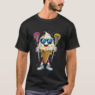 Camiseta Lacrosse Helado Goteo Casco Palos Aficionados al D