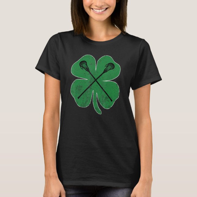 Camiseta Lacrosse Irish Shamrock St Patrick's Day Saint Pad (Anverso)