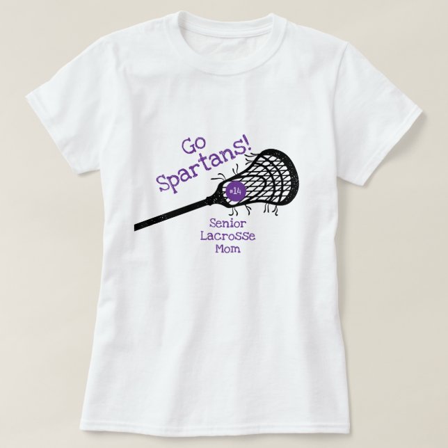 Camiseta Lacrosse Mamá del equipo Purple Go (Diseño del anverso)