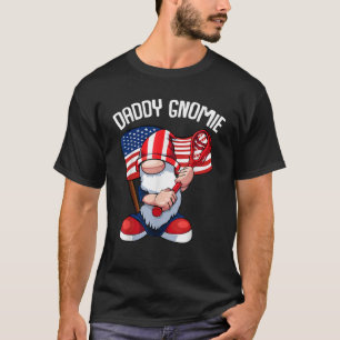 Camiseta Lacrosse Papá Gnomo 4 De Julio Bandera Americana M