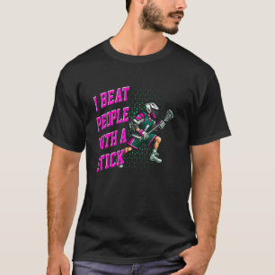 Camiseta Lacrosse para chicos golpeo gente con un palo defe