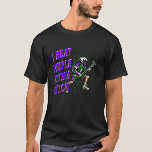 Camiseta Lacrosse para hombres golpeo a la gente con un pal