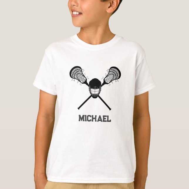 Camiseta Lacrosse personalizado Su Nombre (Anverso)
