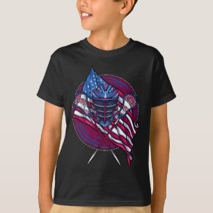 Camiseta Lacrosse Player Lacrosse Stick Helmet Usa Estadoun