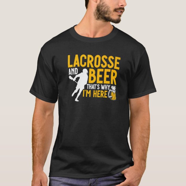 Camiseta Lacrosse Player Lax Sport Lacrosse Y Beer (Anverso)