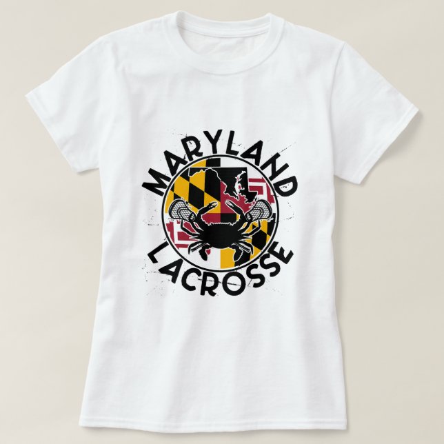 Camiseta Lacrosse Player Maryland bandera Crap Lax Lacrosse (Diseño del anverso)