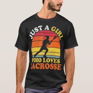 Camiseta Lacrosse Player Vintage Sólo Un Chica Que Ama Lacr