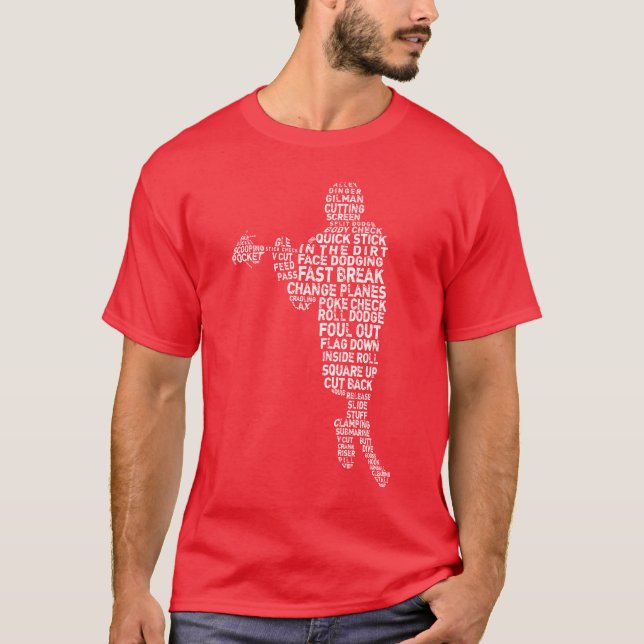 Camiseta Lacrosse Player Word Art (Anverso)
