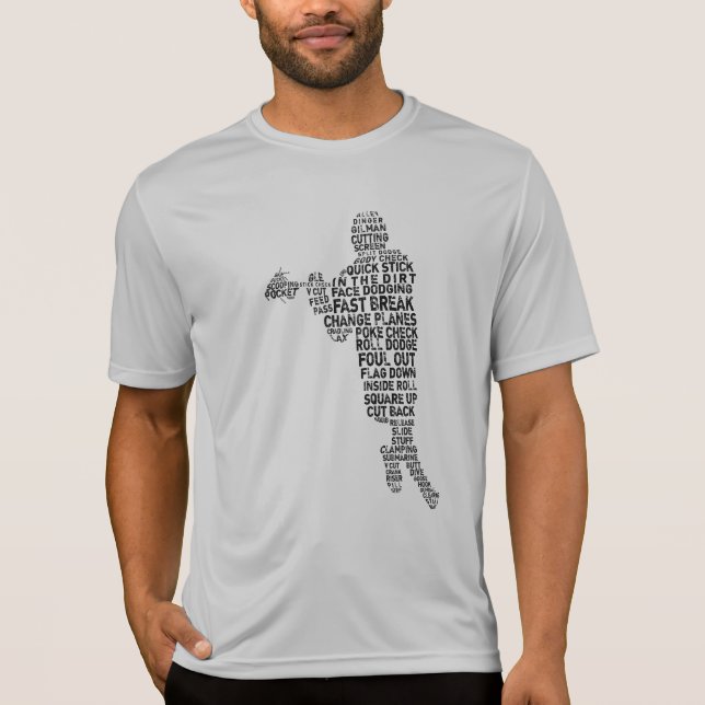 Camiseta Lacrosse Player Word Art (Anverso)