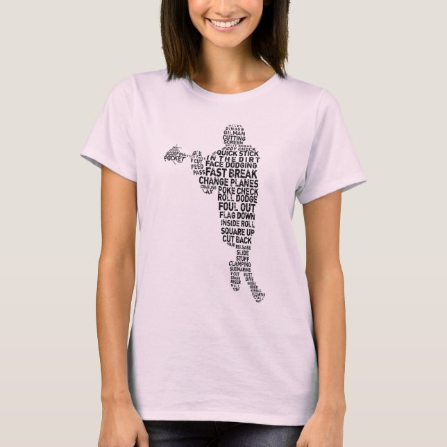 Camiseta Lacrosse Player Word Art T-Shirt (Anverso)