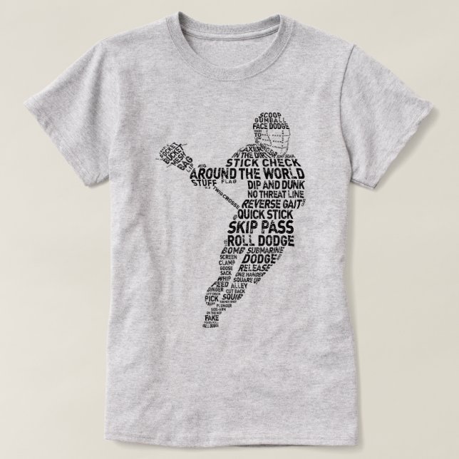 Camiseta Lacrosse Player Word Art Wordle (Diseño del anverso)