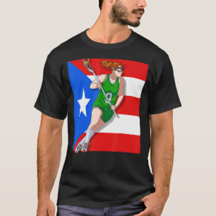 Camiseta Lacrosse Puerto Rico Flag Vintage Retro Boricua Pl