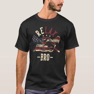 Camiseta Lacrosse Relax Bro Uu Bandera Lacrosse Sticks And 