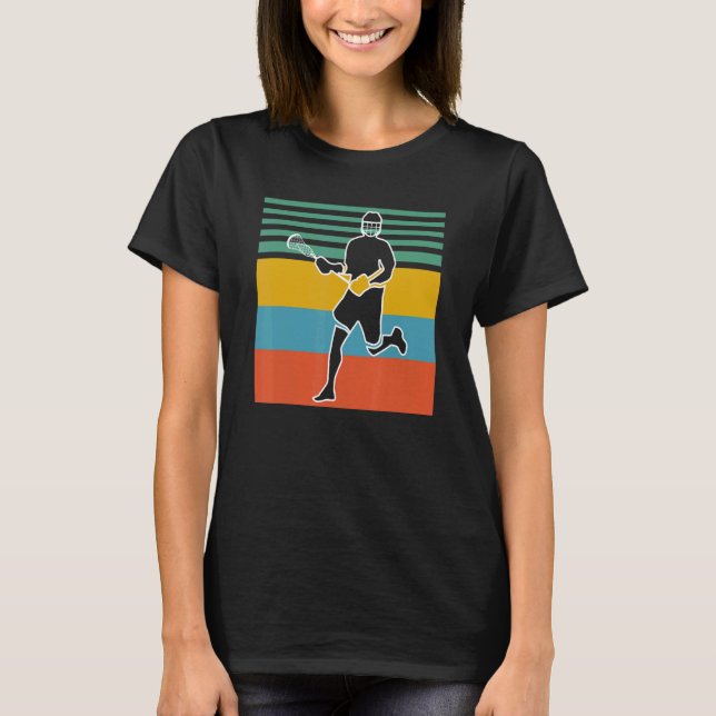Camiseta Lacrosse Retro Sunset Lacrosse Player (Anverso)