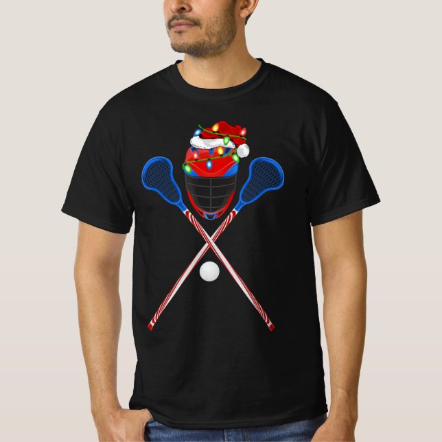 Camiseta Lacrosse Sports Lover Xmas Santa Hat Lacrosse Chri (Anverso)