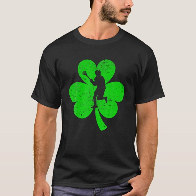 Camiseta Lacrosse Sports St. Patrick's Day Retro Shamrock I (Anverso)