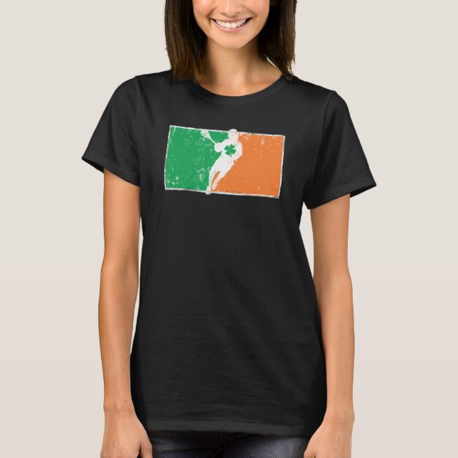 Camiseta Lacrosse St Patrick's Day Irish Flag C Distressed (Anverso)