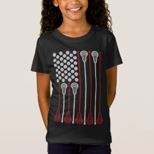 Camiseta Lacrosse Stick American Flag Lax Player