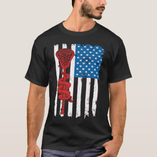 Camiseta Lacrosse Stick & Angry Snack Estados Unidos Bander