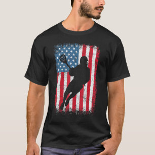 Camiseta Lacrosse Usa Bandera Lax Hombres Mujeres Niños Ni