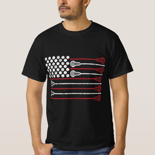 Camiseta Lacrosse USA Flag Lax  (Anverso)