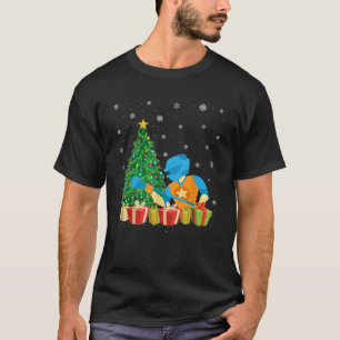 Camiseta Lacrosse Xmas Tree Lighting Santa Hat Lacrosse Chr