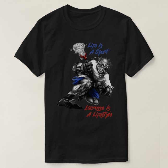 Camiseta Lacrosse zombi es un estilo de vida (Diseño del anverso)