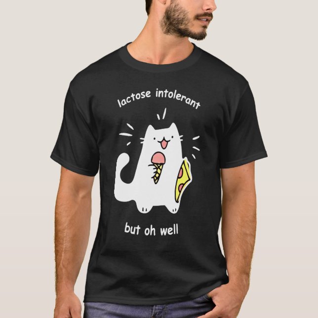 Camiseta Lactosa Intolerante Pero Oh Bien Gato (Anverso)