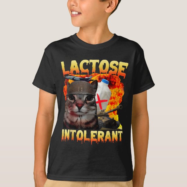 Camiseta Lactose Intolerant Silly Cat Meme Funny Saying Cat (Anverso)