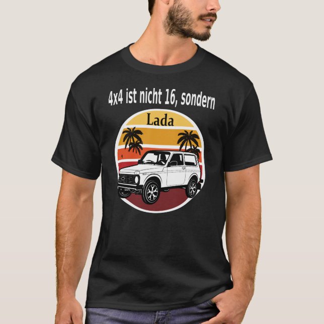Camiseta Lada Niva 4x4 Made in Russland Retro Autoliebhaber (Anverso)