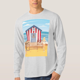 Camiseta ladie en la playa
