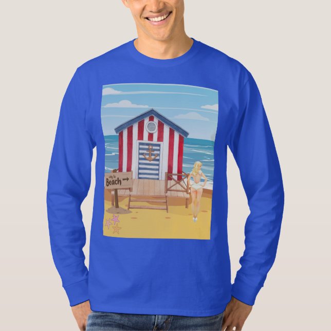 Camiseta ladie en la playa (Anverso)