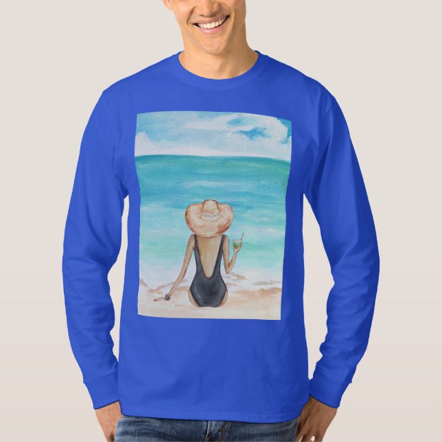 Camiseta ladie en la playa (Anverso)
