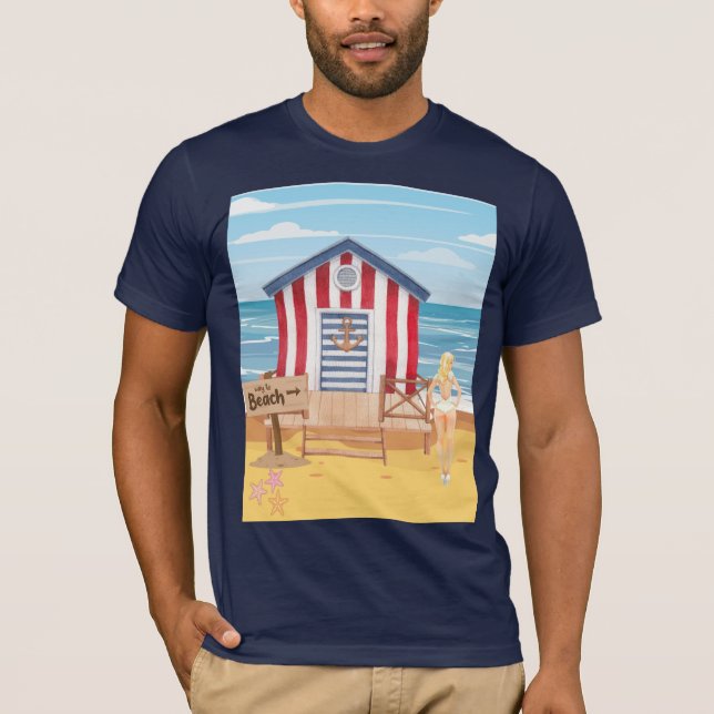 Camiseta ladie en la playa (Anverso)