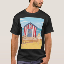 Camiseta ladie en la playa
