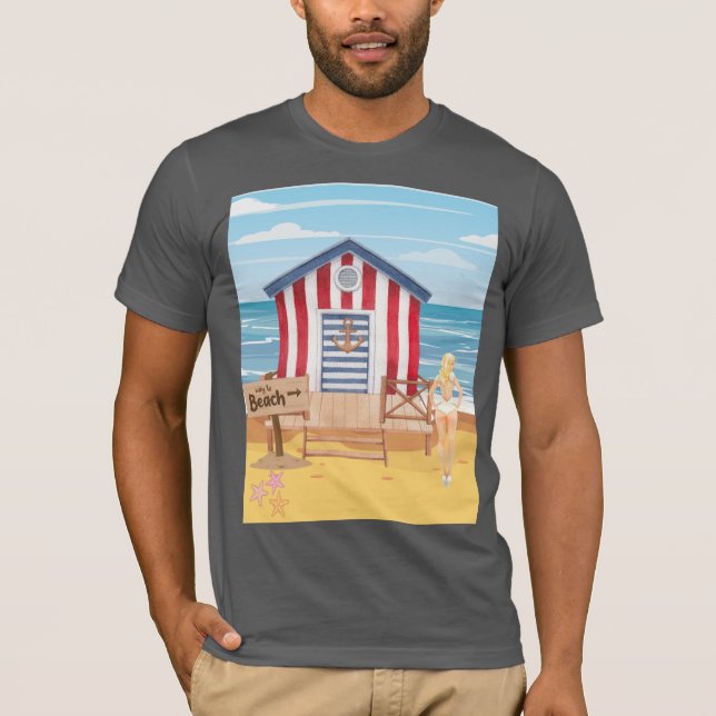 Camiseta ladie en la playa (Anverso)