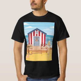 Camiseta ladie en la playa