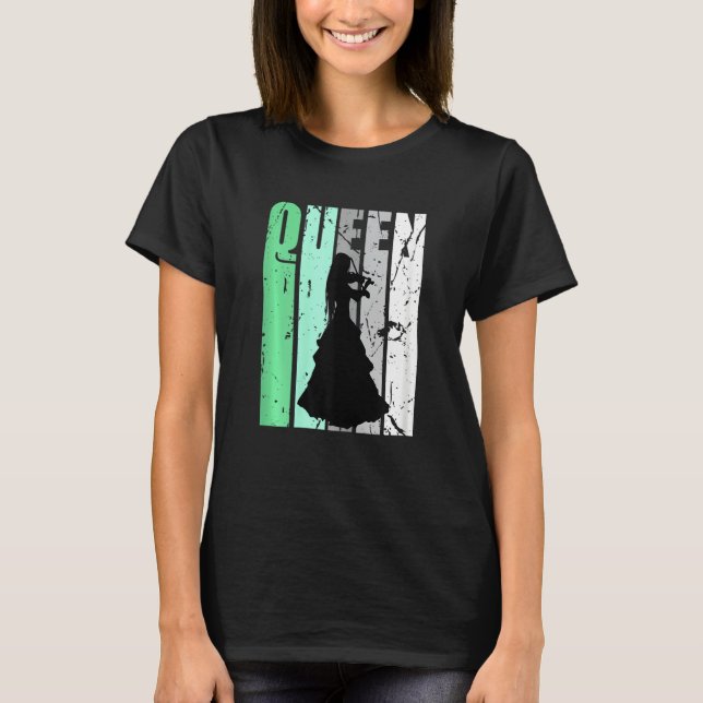 Camiseta Ladies Violinist Queen Cute Cool Design Motivate V (Anverso)