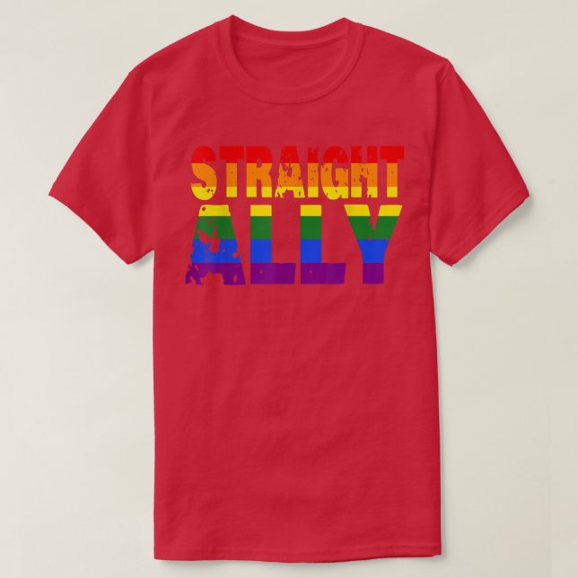 Camiseta Lado directo LGBT Bandera LGBTQ Orgullo gay arcoir (Diseño del anverso)