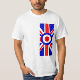 Camiseta Lado en bandera de unión con la blanco de la MOD