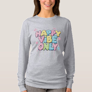 Camiseta Ladrillo con texto colorido que dice “Solo vibra f