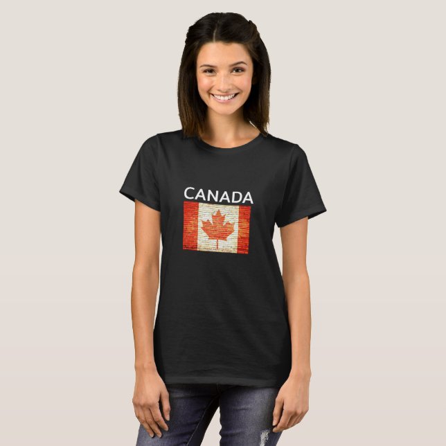 Camiseta Ladrillo de bandera de Canadá (Anverso completo)