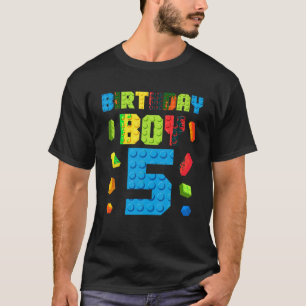 Camiseta Ladrillos de construcción 5 Niño de cumpleaños 5 d